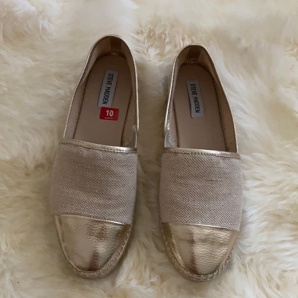 Gold Steve Madden Espadrille Shoes